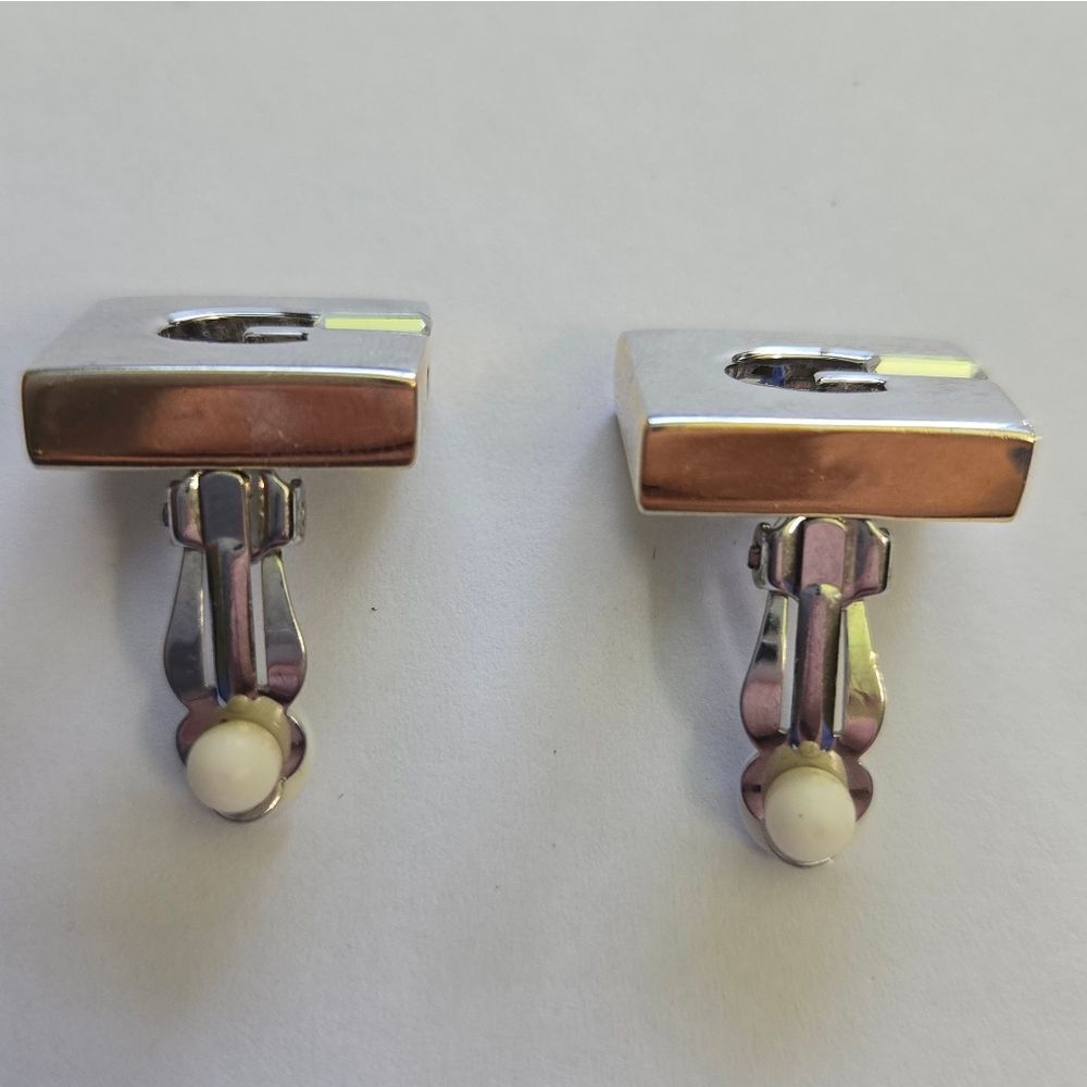 🐢 Givenchy Vintage 80's G Logo Earrings Classic Glam Guaranteed Authentic - Picture 8 of 14